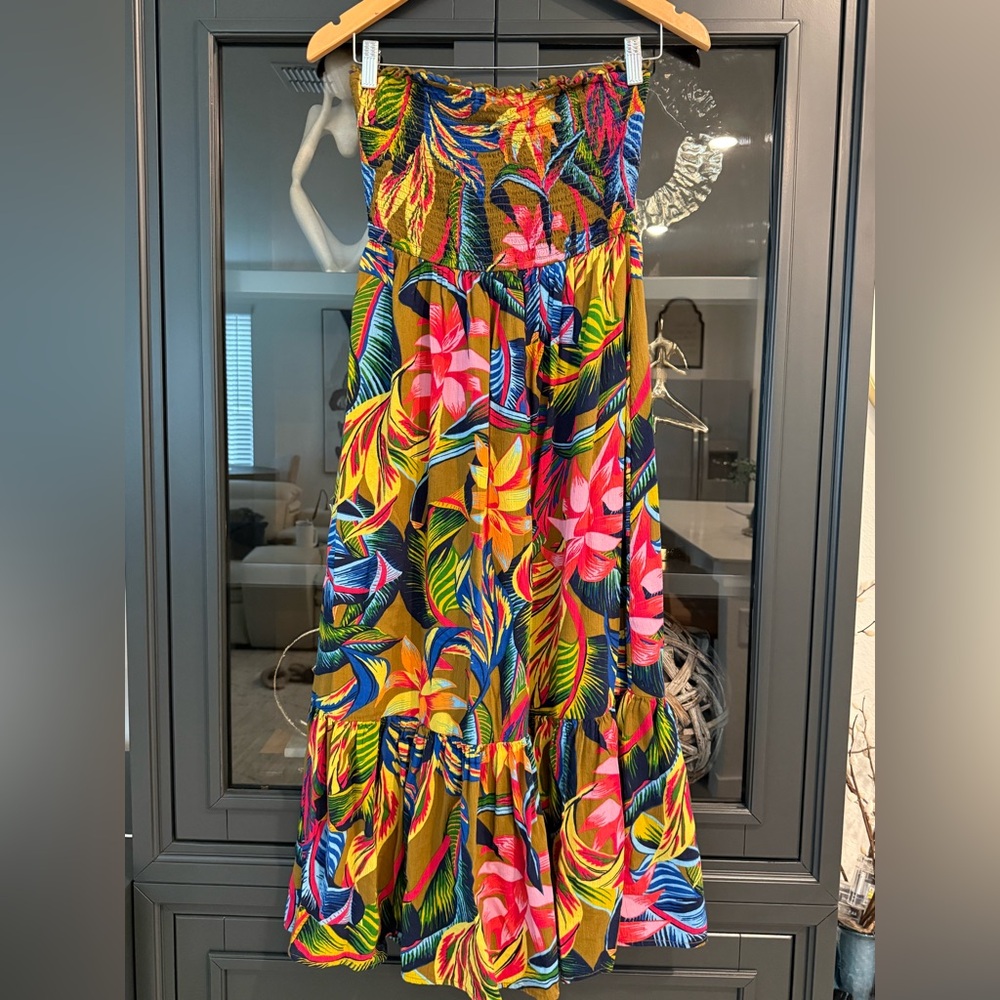 aerie Strapless Smocked Maxi Dress - Multi Bright Floral